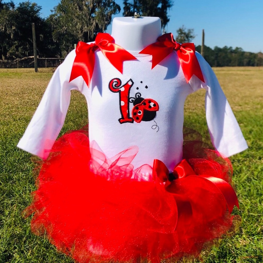 Personalized Embroidered 1 Month Tutu Outfit